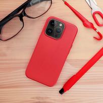 LEATHER MAG COVER case for SAMSUNG S25 PLUS, red