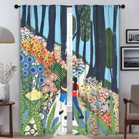 Window Curtain for Room 2 Panel Italian Art Blackout Curtains Tulle for Bedroom Halloween Decoration Shades Partition Living W50xH70cmx2pcs-CL