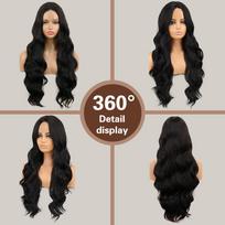LISI HAIR Sintetiniai ilgi banguoti perukai Natūraliai atrodantys plaukai moterims Perukai Helovino kostiumui Cosplay perukai 60CM