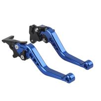 2PCS Motorcycle Brake Clutch Lever Handlebar Braking Device Adjustable Aluminium AlloyBlue mėlyna