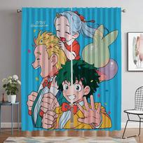 Užuolaidos miegamajam My Hero Academia Elegantiškos kambario užuolaidos 2 vnt. Helovino dekoracija Svetainės užuolaidų atspalviai Pertvara W50xH70cmx2pcs-CL