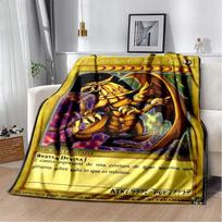 Anime Yu Gi Oh Card Flannel Warm Blanket Blue Eyes White Dragon Anime Cartoon Soft Plush Blanket Bedroom Bedspread Home Decor 30x40in