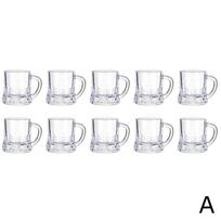 Mini Plastic Shot Glasses With Handles,Reusable Beer Set Whiskey BBQ Mug Cups Stein, Mini For F N9A1 white-1set