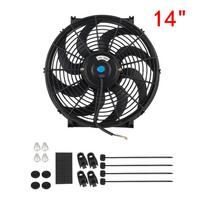 Universal 7/9/10/12/14 Inch 12V 80W 2100RPM Car Air Conditioning Cooling Fan Blade Cool Mounting Kit