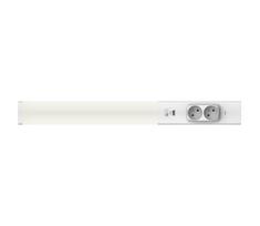 LED Apšvietimas po virtuvės spintele su lizdais ir USB prievadais LED/18W/230V 4000K sidabras