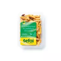Virti makaronai su padažu ir mocarela sūriu IKI ŠEFAI, 275 g
