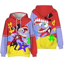 Nuostabus skaitmeninis cirkas Anime su gobtuvu suaugusiems Dažytas kaklaraiščiu Streetwear su gobtuvu Spausdintas Unisex su gobtuvu megztinis XS