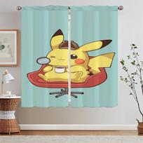 Elegantiškos kambario užuolaidos Užuolaidos Blackout Pikachu Vonios užuolaida Vaikų kambariui Žaliuzės Pertvara Čiuptuvai Tifonas virtuvėje W50xH70cmx2pcs-CL