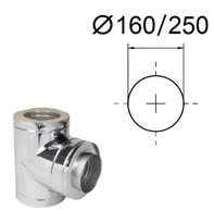 Izoliuotas 90° trišakis su adapteriu. D-160/250 mm.