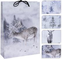 Dovanų maišelis WHITE XMAS, įv.rūšys, 34 cm