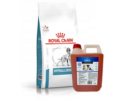 ROYAL CANIN Hypoallergenic DR21 14kg + LAB V Lašišų aliejus šunims ir katėms 5000ml