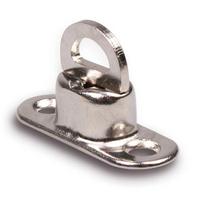 Pasukama sąvaržėlė ovalo formos kilpoms 22,5 x 13,5 mm h= 11 mm, atstumas tarp skylučių = 30,5 mm, INOX