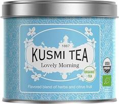 "Kusmi Tea" - "Lovely Morning" - ekologiškas žaliosios arbatos, matės, citrinos, guaranos, greipfrutų ir apelsinų mišinys - biri arbata - 100 g metalinė skardinė - maždaug 50 puodelių kiekis