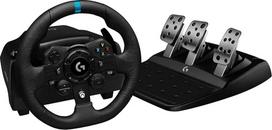 "Logitech G923 Gaming TRUE FORCE" lenktynių vairas su pedalais, jėgos grįžtamasis ryšys iki 1000 Hz, greitas pedalų reagavimas, dviguba sankabos sistema, odinis vairas, skirtas "Xbox Series X" | S, "Xbox One" / kompiuteriui - juodas