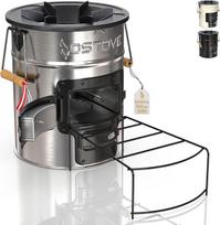 "OSTOVE PRO Rocket Stove" - "Pro" modelis su 2 kameromis malkoms arba anglims ir biomasės produktams - idealiai tinka stovyklavimui ir maisto ruošimui lauke