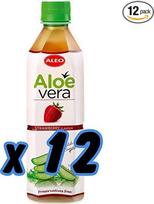 Aloe Vera gėrimai su braškių skoniu 12 x 500 ml, įskaitant 3,00 Euro DPG užstatą
