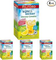 Milford Cool & Delicious Active Lemon-Lime | Tikra vaisių arbata | Su vitaminu C | Vitaminas B3 ir cinkas | 50 g (4 pakuotės)