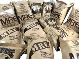 MRE US Meal Ready to Eat, Army Ration EPA, įvairus meniu (vištiena, makaronai ir daržovės padaže)