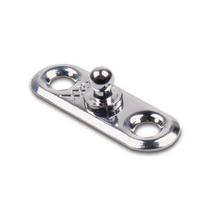 "Quick-Action-Fastener" apatinė dalis, skirta audiniui / medžiagai tvirtinti, prisukama varžtais (2 skylės), chromuotas žalvaris (blizgi apdaila)