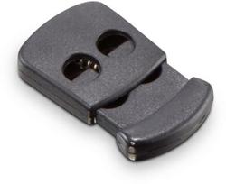 Dvigubas kamštis virvėms Ø 3-5 mm, plastikinis, juodas
