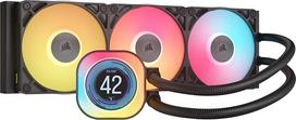 "CORSAIR iCUE LINK Titan 360 RX RX LCD CPU skystas aušintuvas - 360 mm AIO - "FlowDrive" aušinimo variklis - "Intel LGA 1851/1700", AMD AM5/AM4 - 3X RX120 RGB ventiliatorius - pridedamas "iCUE LINK" sistemos koncentratorius - juodas