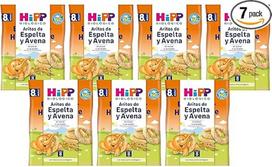 "HiPP Organic Nibble Products" Ekologiški avižiniai speltų avižų žiedai, 7 vnt. (7 x 30 g)