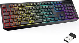 "KLIM Chroma Gamer French AZERTY" belaidė klaviatūra - aukštos kokybės aukštos kokybės - spalvotas apšvietimas - juoda - RGB PC "Windows", "Mac" PS4