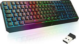 "KLIM Chroma" klaviatūra žaidėjams su USB kabeliu - aukštos kokybės - spalvotas apšvietimas (juoda) RGB PC "Windows", "Mac", PS4