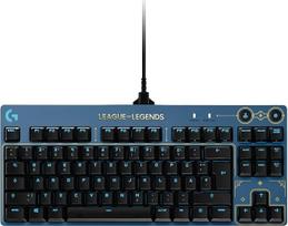 "Logitech G PRO" mechaninė žaidimų klaviatūra - nešiojamoji, be skaičių klaviatūros, nuimamas USB laidas, "Lightsync" RGB apšviesti klavišai, oficialus "League of Legends" leidimas