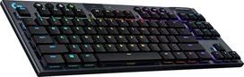 "Logitech G915 TKL Tenkeyless Lightspeed RGB mechaninė žaidimų klaviatūra nešiojamiesiems ir kompiuteriams, žemo profilio jungiklis, LIGHTSYNC RGB, belaidė, "Bluetooth" funkcija, juoda