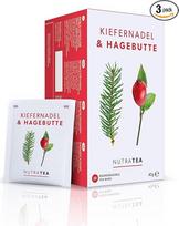 "Nutra Tea Rosehip & Pine Needle", pušų spyglių arbata prisideda prie natūralios organizmo apsaugos, inkstų ir pūslelių funkcijos palaikymo, 60 daugkartinio naudojimo arbatos maišelių, erškėtuogių arbata