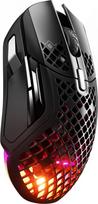 "SteelSeries Aerox 5" belaidė - RGB žaidimams skirta pelė su paviršinėmis angomis - plunksninė, atspari vandeniui - 9 mygtukai - "Bluetooth/2.4GHz" - "TrueMove Air" optinis jutiklis su 18 000 DPI