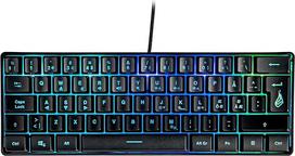 "SureFire Kingpin X1 60%" žaidimų klaviatūra Nordic, maža ir mobili žaidimų multimedijos klaviatūra, RGB klaviatūra su apšvietimu, 25 anti-ghosting klavišai, skandinaviškas QWERTY išdėstymas