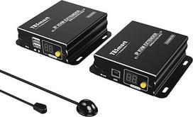 "TESmart" HDMI KVM ilgintuvas, "Cat5e/6" kabelis iki 120 m Full HD 1080P (TX+RX) ilgintuvas, iš taško / kelių taškų į tašką / kelis taškus, nuotolinis valdymas per pelę ir klaviatūrą, infraraudonųjų spindulių perdavimas (siuntėjas ir imtuvas)
