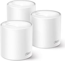 "TP-Link Deco X50 AX3000 Mesh Wi-Fi" rinkinys, 3 vnt., "Wi-Fi 6", dviejų juostų maršrutizatorius ir kartotuvas, 3x Gigabitiniai prievadai kiekviename įrenginyje, rekomenduojamas namams su 4-6 miegamaisiais, visapusiška tėvų apsauga, WPA3