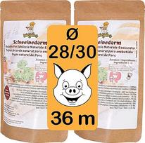 "Wengler's" - 28/30 dešrų žarnos Kiaulės žarnos Dviguba pakuotė - pasigaminkite savo dešrą - 1A mėsininko kokybės - tinkama virti, rūkyti 2 x 18 m