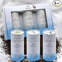 1001 Ekologiškas dovanų rinkinys, prieskoniai iš Zanzibaro, 160 g, juodųjų pipirų ir cinamono milteliai, liepų jūros druska, prieskoniai, prieskonių mišinys, prieskonių dovana, pradinis rinkinys, prieskonių dėžutė, cinamono druska, cinamonas