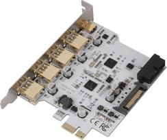 ASHATA PCI-E į USB3.0 C tipo adapteris su 4 prievadais Išplėtimo kortelės lizdas Dviguba sąsajos kortelė