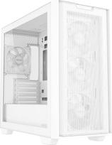 ASUS A21 Plus TG ARGB White microATX kompiuterio korpusas - iš anksto sumontuoti ARGB ventiliatoriai, tinklinė priekinė panelė, paslėptas prievadas Pagrindinė plokštė suderinama su 360 mm radiatoriais, 380 mm vaizdo plokštėmis, baltos spalvos