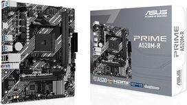 ASUS Prime A520M-R AMD Ryzen AM4 mATX pagrindinė plokštė su M.2 palaikymu, "Realtek", 1GB Ethernet, HDMI, SATA 6Gb/s, USB 5Gb/s palaikymas gale ir priekyje, juoda