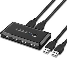 chenyang USB 2.0 KVM dalijimosi jungiklis 2 kompiuterių dalijimosi jungiklis 4 USB įrenginiai, skirti klaviatūrai, pelei, skaitytuvui, spausdintuvui