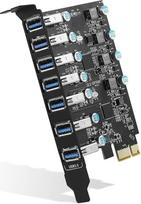 FARBOKO USB PCIe kortelė 7 prievadų, USB 3.0 5Gb/s PCIe išplėtimo kortelė USB 3.2 (USB 3.1) Gen1 PCIe USB šakotuvas, skirtas "Windows 10/8/7/XP" ir "MAC OS 10.8.2 Above