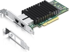 H!Fiber.com 10G NIC,Dvigubi RJ45 prievadai,Ethernet tinklo kortelė,10GbE CNA,SPEC Equal zu X540-T2,su Intel X540 valdikliu,Palaiko Windows Server/Linux/VMware (Nicht Unterstützung MAC)