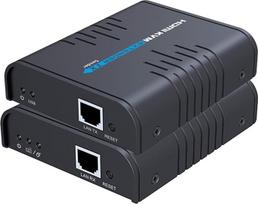 HDMI KVM ilgintuvas 120 m signalo perdavimas Ultra HD 1080p@60Hz per CAT5/5E/6/7 Ethernet kabelį Maršrutizatorius Gigabitinis jungiklis - USB klaviatūra ir pelė - Jungtis, EDID gyventojams arba verslui