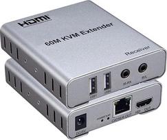 HDMI KVM USB 60M ilgintuvas su garsu 1080P R/L iš CAT5E CAT6 RJ45 Ethernet siųstuvo imtuvo Garso Vaizdo įrašas iš kompiuterio nešiojamojo kompiuterio į televizoriaus monitorių