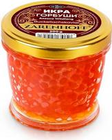 Ikrai iš kuprotųjų lašišų Gorbuscha iš Aliaskos 200 g Stiklinė, raudonieji ikrai, Ikra Gорбуşи Caviar