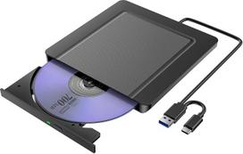 Išorinis CD DVD diskas, itin plokščias USB 3.0 ir USB-C CD/DVD išorinis diskas, CD DVD +/-RW ROM įrašymo įrenginys, optinis išorinis DVD diskas, skirtas nešiojamiesiems kompiuteriams, kompiuteriams, staliniams kompiuteriams, "MacBook", "Windows 11/10/8/7/