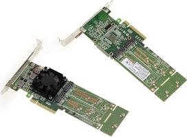 KALEA-INFORMATIQUE M2 PCIe 3.0 x8 valdiklio kortelė, skirta 4 M.2 NVMe M Key SSD diskams. Mikroschemų rinkinys PLX PEX 8747