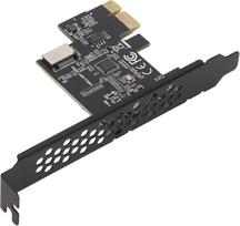 PCI-E į USB3.2 GEN1 priekinė USB C išplėtimo plokštė, 5Gb/s E tipo "Riser" plokštė su vidine priekinės plokštės jungtimi, PCI Express adapteris staliniams kompiuteriams su Win 7/8/10/10/11/LINUX (juoda)