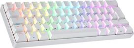 Ranked N60 Nova mechaninė 60 proc. klaviatūra, "Hotswap" žaidimų klaviatūra, 62 programuojami klavišai su RGB apšvietimu, PC/Mac žaidėjams, ISO DE QWERTZ (balta, Gateron Red)